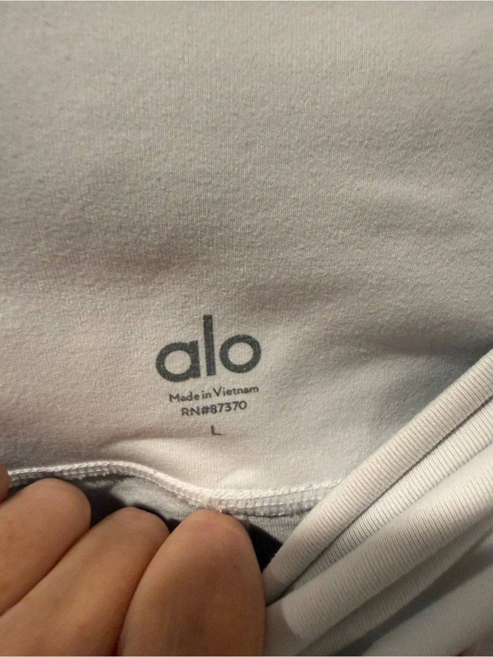 ALO Yoga White Ribbed Moto-Style Leggings size Large
